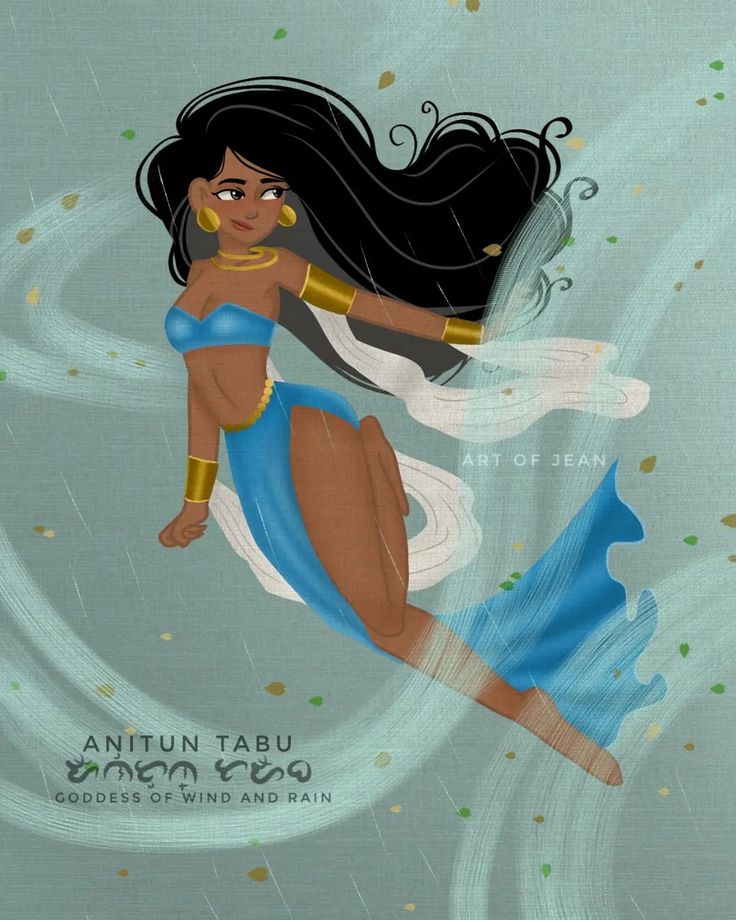 Filipino mythology, it is said that she had a be very high position among the gods but she was demoted. Wind Goddess, Philippine Mythology, Wind And Rain, The Wind, Disney Princess, Collage, Disney Characters, Disney, Pins