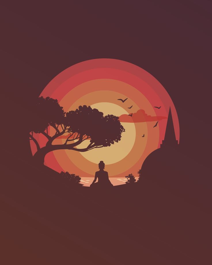 the silhouette of a person sitting in front of a sunset