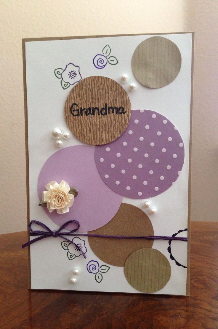 a handmade card with the word grandma on it