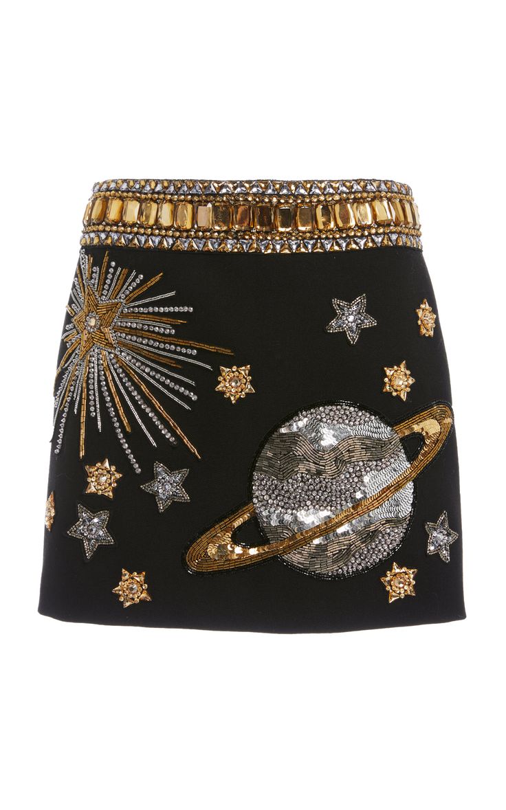 Polyvore Skirt, Andrew Gn, Fotografi Digital, Embroidered Wool, Concert Fits, Wool Skirt, Wool Skirts, Mode Inspiration, Beaded Embroidery