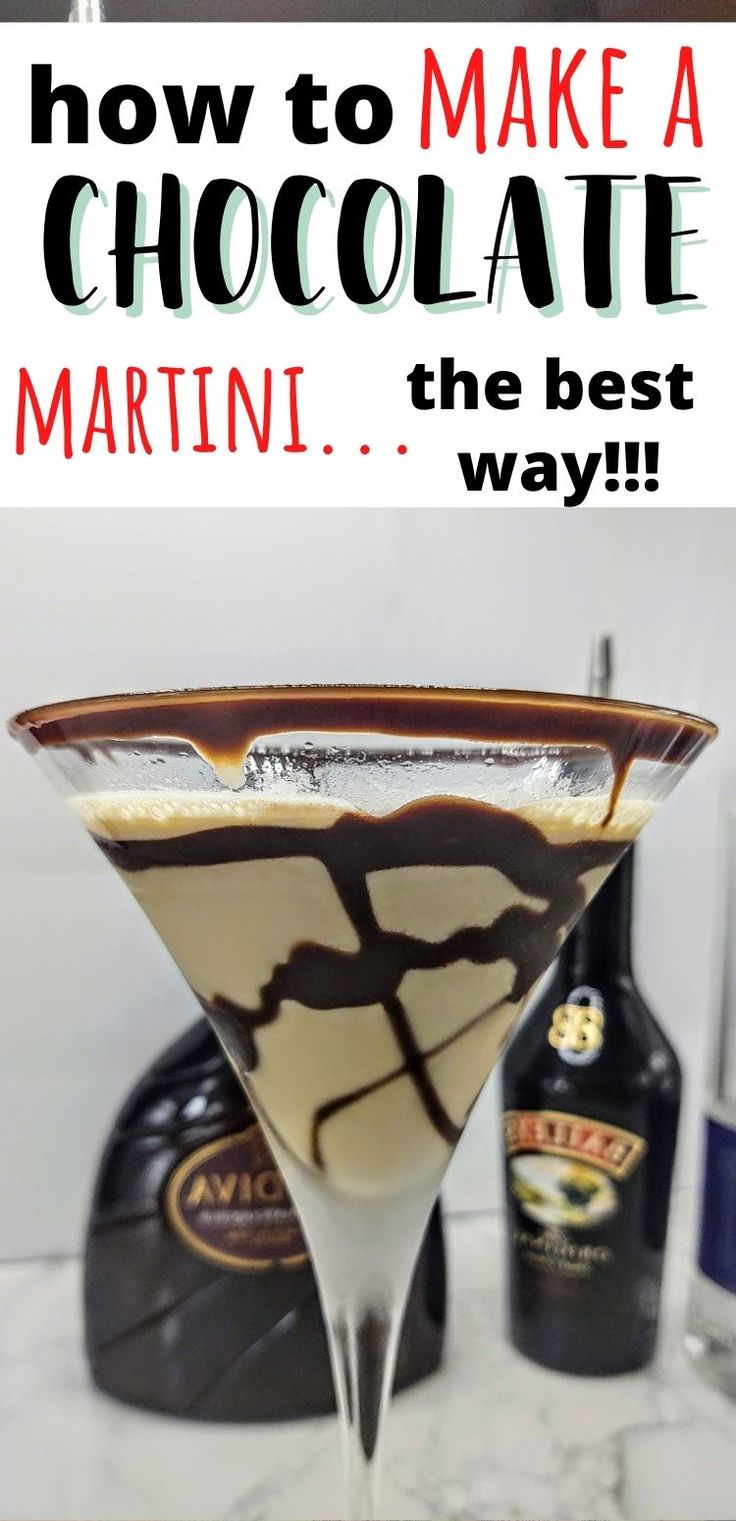 a martini glass filled with white liquid and chocolate