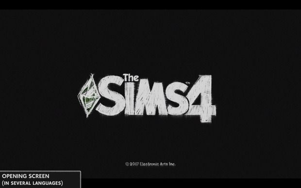 the logo for the upcoming game, the sims4 is shown in this screenshot