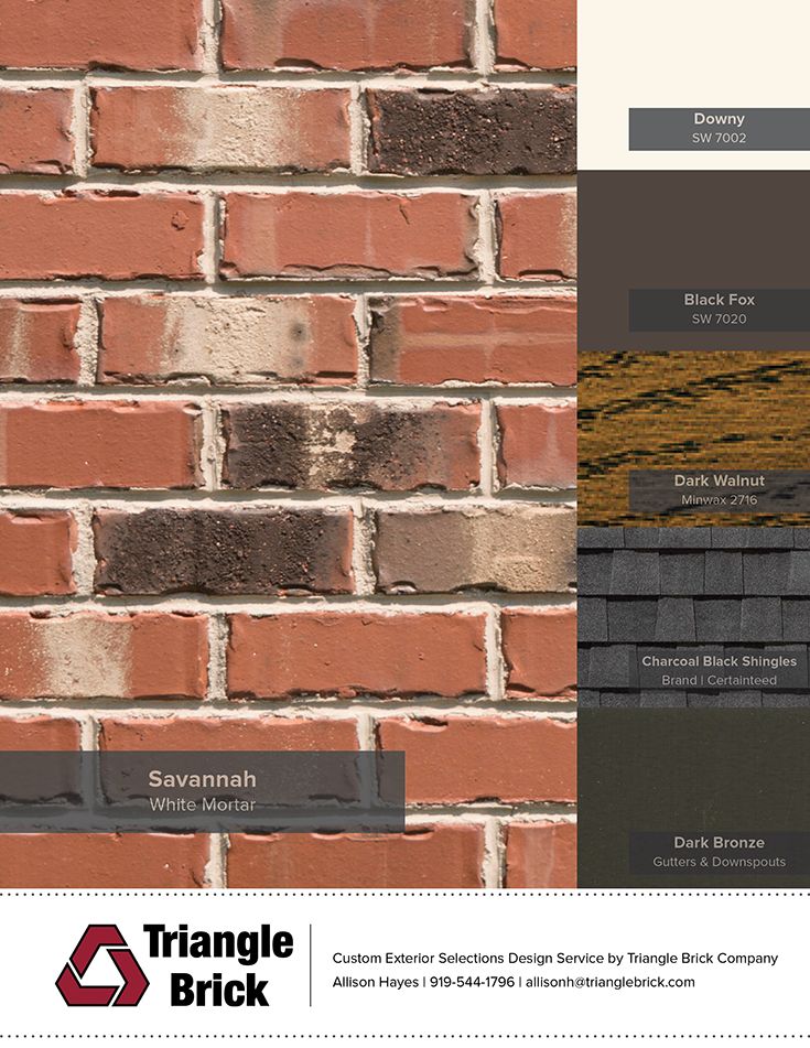 a brick wall is shown with different colors and finishes to match it's color scheme