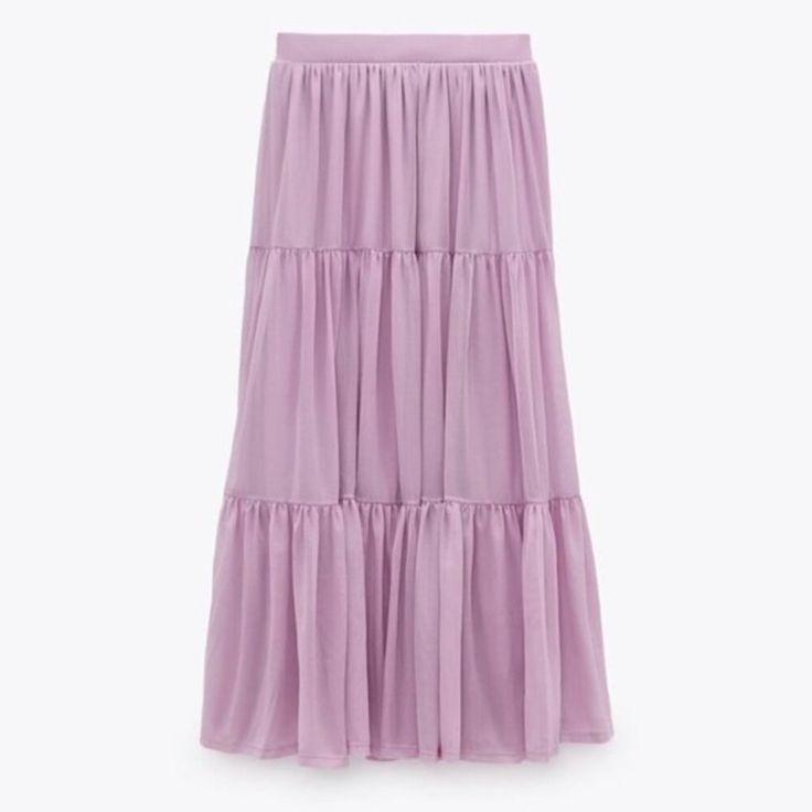 Purple Zara Tulle Lined Maxi Skirt -Elastic Waistband -Lined Elegant Purple Maxi Skirt For Summer, Zara Flowy Summer Maxi Skirt, Zara Flowy Tiered Maxi Skirt, Zara Summer Flowy Maxi Skirt, Zara Flowy Maxi Skirt For Summer, Zara Tiered Skirt For Spring, Zara Tiered Maxi Skirt, Zara Tiered Maxi Skirt For Summer, Zara Long Maxi Skirt For Spring