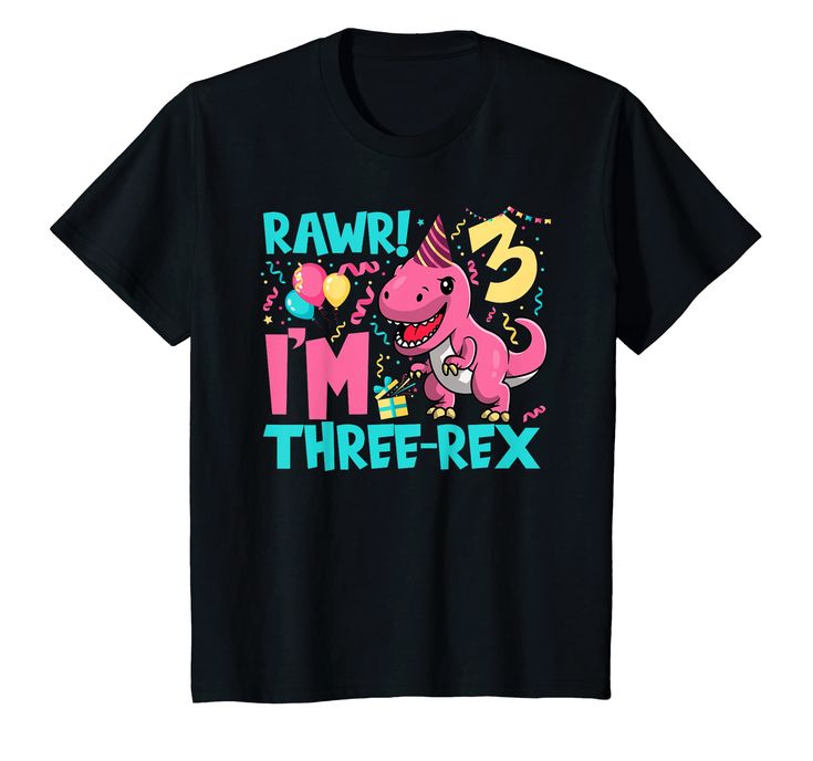 a black t - shirt that says rawi i'm three - rex