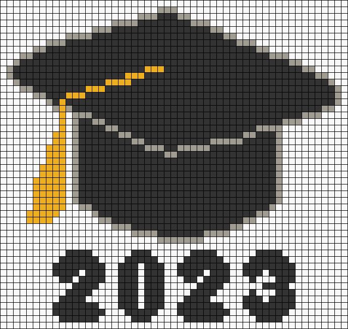 a cross stitch graduation cap and tassel