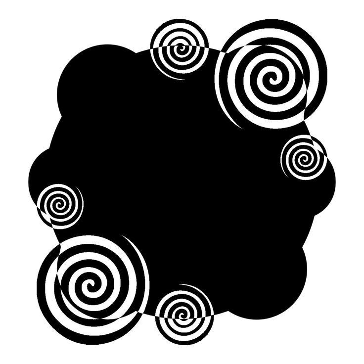 a black and white silhouette of a woman's head with swirls on it