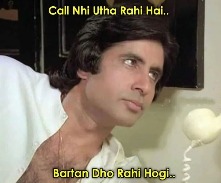 an image of a man talking on a phone with the caption that reads, call nih uha rahi hai