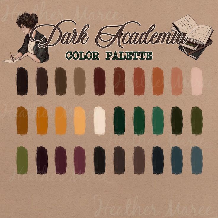 the color palette for dark academy