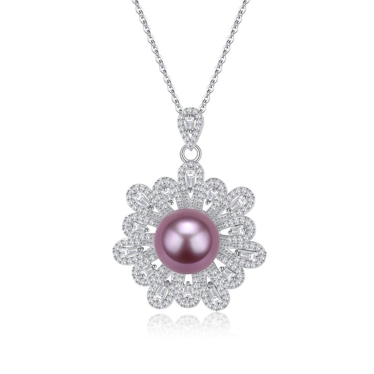 9-10mm Freshwater Pearl Floral Pendant Elevate your style with our 9-10mm Freshwater Pearl Floral Pendant. Delicately crafted, this pendant showcases nature's beauty in a blooming floral design. Each lustrous pearl adds a touch of elegance, making it a captivating accessory. Embrace timeless sophistication with this unique piece that effortlessly complements any outfit for a touch of floral finesse. Material: Freshwater Pearl with sterling silver Necklace Length 40cm with an extension chain of 5 Elegant Pearl Chain Flower Necklace, Elegant Flower Necklace With Pearl Chain, Elegant Flower-shaped Pearl Chain Necklace, Elegant Pearl Chain Flower Necklace As Gift, Elegant Flower Necklace With Pearl Chain As Gift, Pearl Flower Pendant Necklace With Pearl Drop, Elegant Pearl Drop Necklace With Flower Pendant, Elegant Jewelry With Pearl Charm Flower Pendant, Elegant Pearl Jewelry With Flower Charm