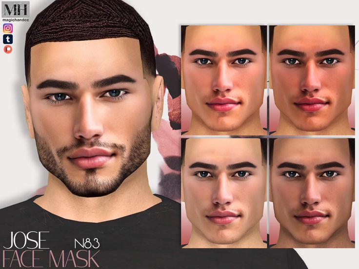 multiple images of the same man's face with different facial shapes and haircuts