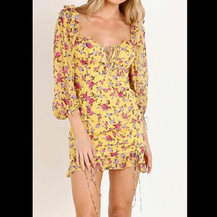 Reposhing This Item I Purchased From @Lacurrie. Loved It, But Didn’t Fit Me. Still Never Worn Nwt Questions? Leave A Comment Below! Yellow Sweetheart Neckline Dress For Date Night, Yellow Dress With Sweetheart Neckline For Brunch, Flirty Yellow Dresses For Date Night, Yellow Floral Print Dress For Date Night, Yellow Floral Print Mini Dress For Cocktail, Yellow Floral Dress, Lemon Dress, For Love & Lemons, Love And Lemons