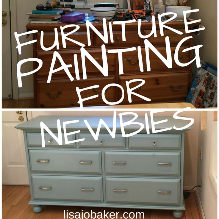 furniture painting for newbies with text overlay