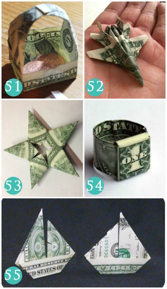 instructions to make money origami boats