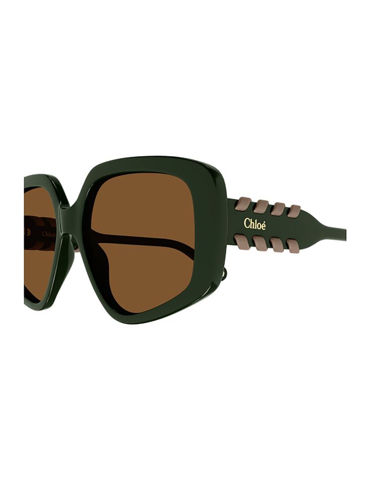 Sunglasses from Chloé EyewearComposition: | Chic Shield Sunglasses With Square Glass Frame, Chic Shield Sunglasses With Square Frame, Luxury Green Sunglasses With Uv Protection, Chic Square Frame Shield Sunglasses, Chic Shield Sunglasses With Tinted Lenses For Outdoor, Luxury Green Polarized Sunglasses, Chic Tinted Shield Sunglasses For Outdoor, Chic Square Frame Glass Sunglasses, Luxury Green Sunglasses With Gradient Lenses