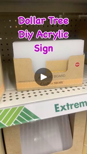 the dollar tree diy acrylic sign is on display in a store shelf