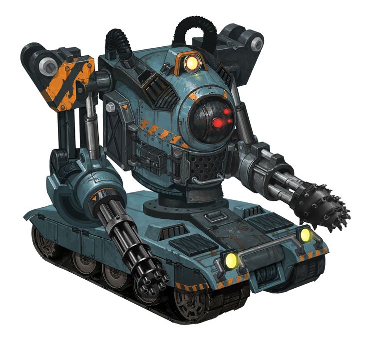 a robot that is sitting on top of a tank