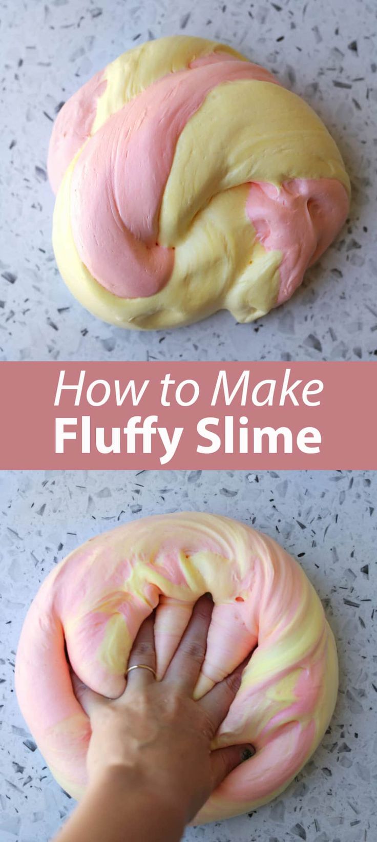 how to make fluffy slime doughnuts with pink and yellow swirled icing