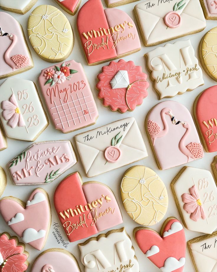 some decorated cookies are on a table