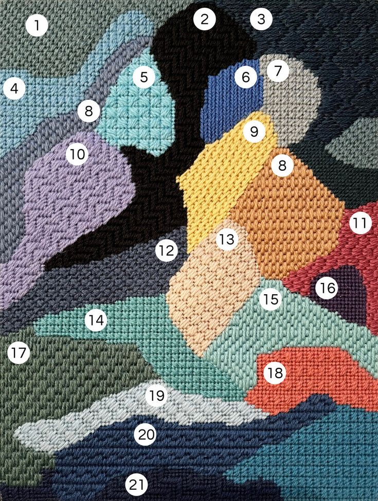 a close up of a piece of cloth with numbers on it and an image of different colors