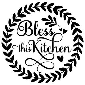 a black and white sign that says,'bess this kitchen '