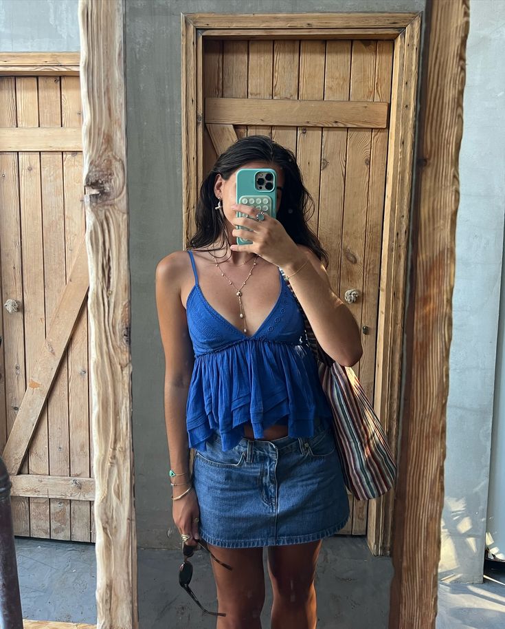 @evaastavrouu in our lexi blue ruffle babydoll cami top🧿🌊🍹🌸 Babydoll Top Outfit Summer, Babydoll Lingerie Top Outfit, Cami Top Aesthetic, Baby Doll Top Outfit, Lingerie Top Outfit, Babydoll Top Outfit, Babydoll Cami Top, Babydoll Tops, Babydoll Cami