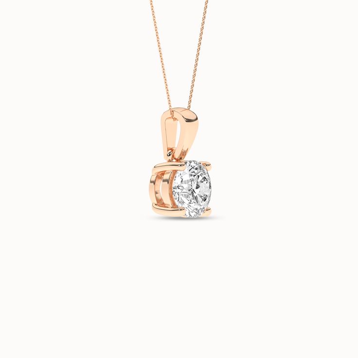 This lab-created diamond solitaire pendant has a timeless look and a classic style. Reflecting brilliance from every angle, this classic pendant necklace is a must-have, daily wear accessory that will last a lifetime. Timeless 14k Rose Gold Solitaire Necklace, Classic 14k Rose Gold Solitaire Necklace, Classic Rose Gold 14k Solitaire Necklace, Classic Rose Gold Solitaire Necklace, Timeless Solitaire Pendant Necklace In Brilliant Cut, Diamond Solitaire Necklace Brilliant Cut Oval Pendant, Timeless Solitaire Pendant Necklace With Lab Grown Diamond, Timeless Solitaire Pendant Necklace With Brilliant Cut, Timeless Solitaire Necklace With Brilliant Cut Pendant