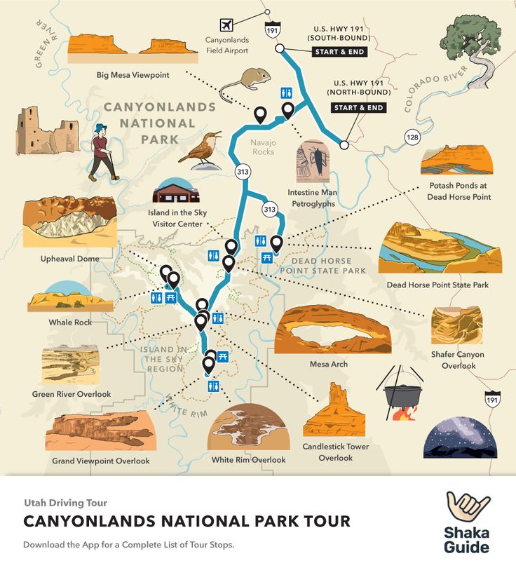 the canyon national park tour map