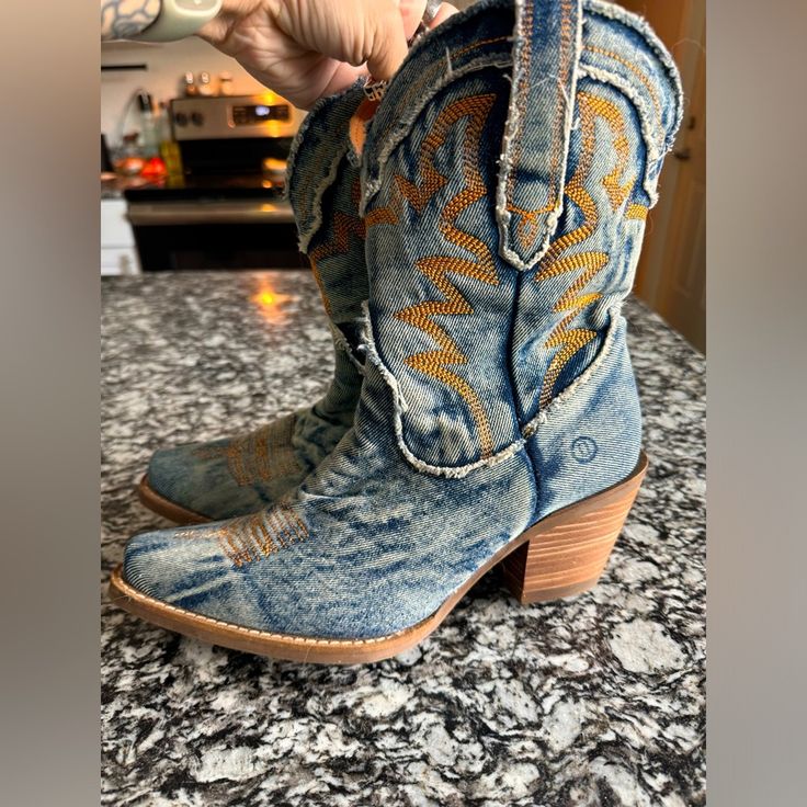 Reposhing This Item I Purchased From @Aimeechevalier. Loved It, But Ready To Rotate For Something New. Questions? Leave A Comment Below! Denim Cowboy Boots, Denim Cowboy, Leave A Comment, Something New, Cowboy Boots, Cowboy, Color Blue, Women Shoes, Boots