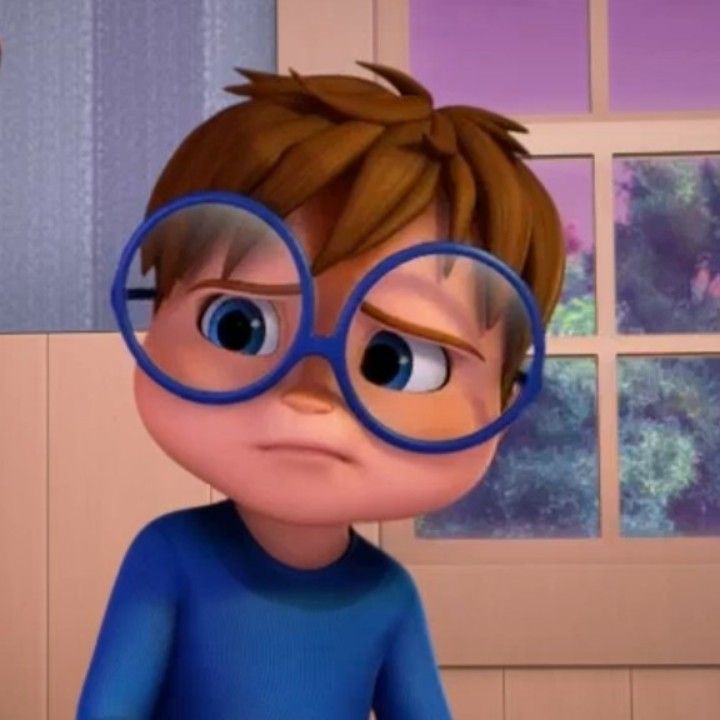 a cartoon boy with glasses looking at the camera