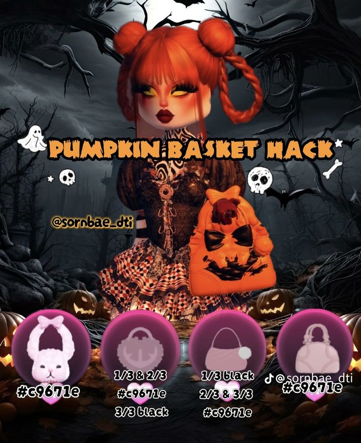 the pumpkin basket hackr for halloween is displayed in front of a background with an image of