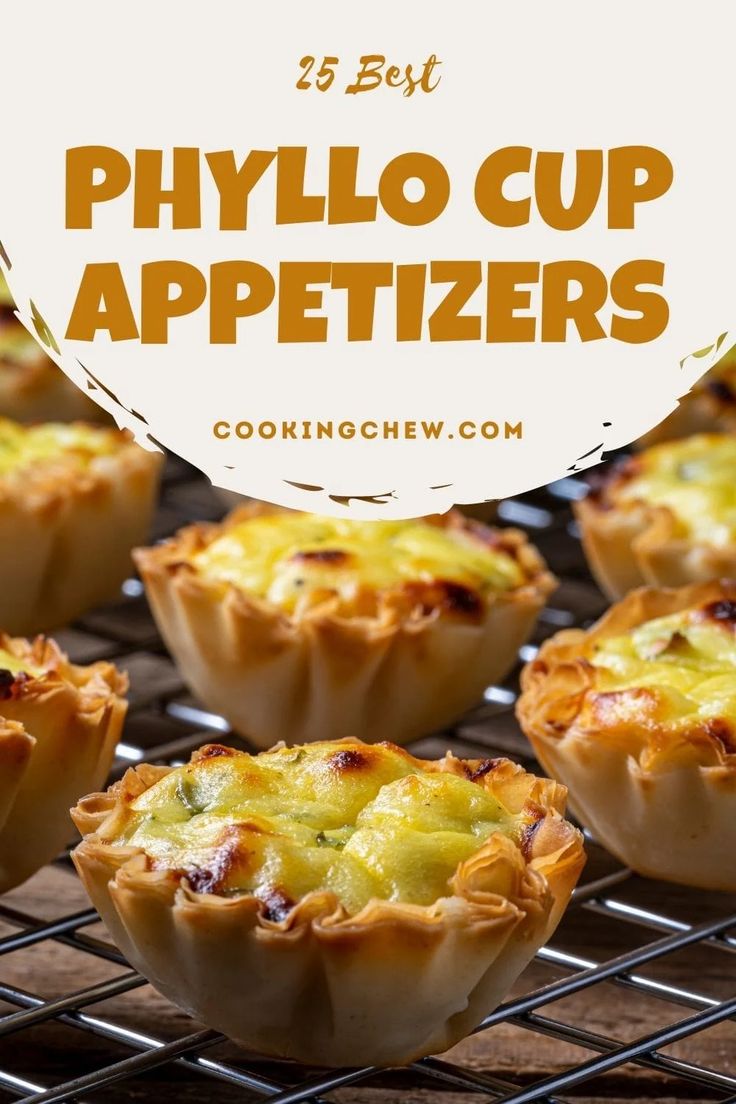 the best phyllo cup appetizers are on this cooling rack and ready to be eaten