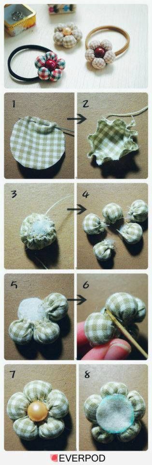 instructions to make an upcycled fabric flower