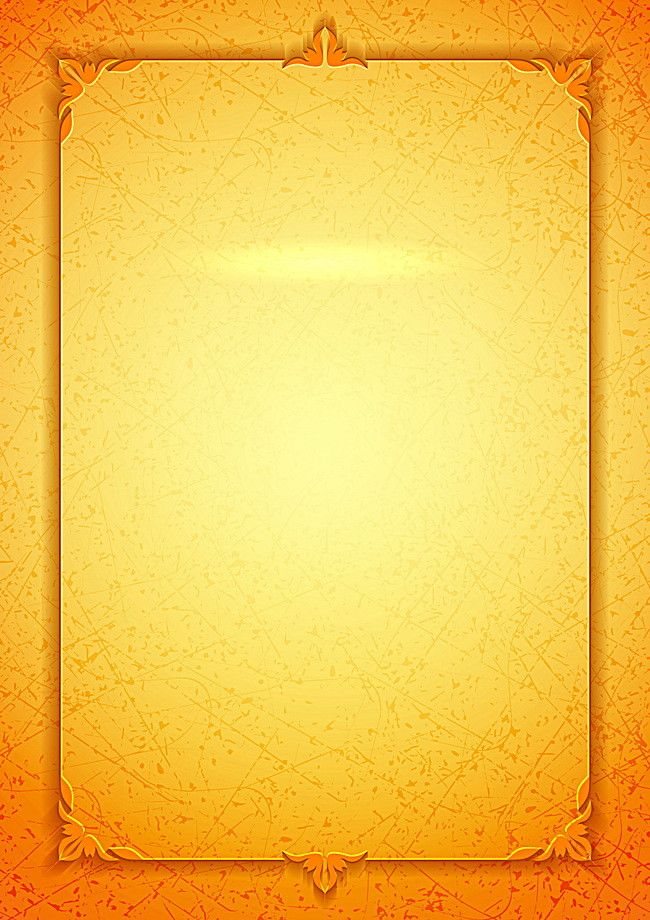 an orange and yellow background with a gold frame