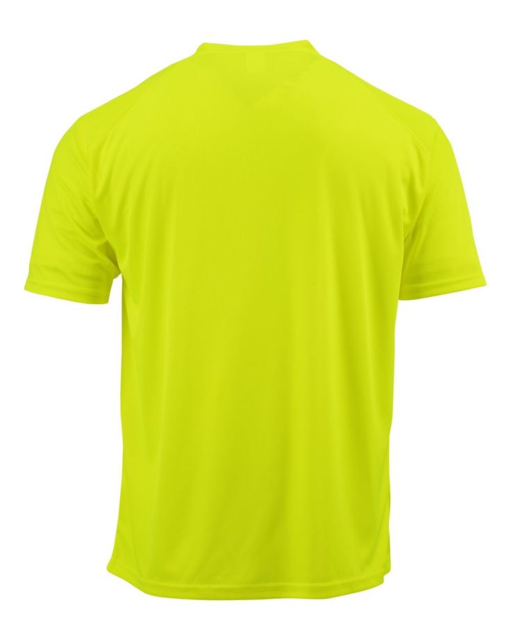 the back of a neon yellow shirt