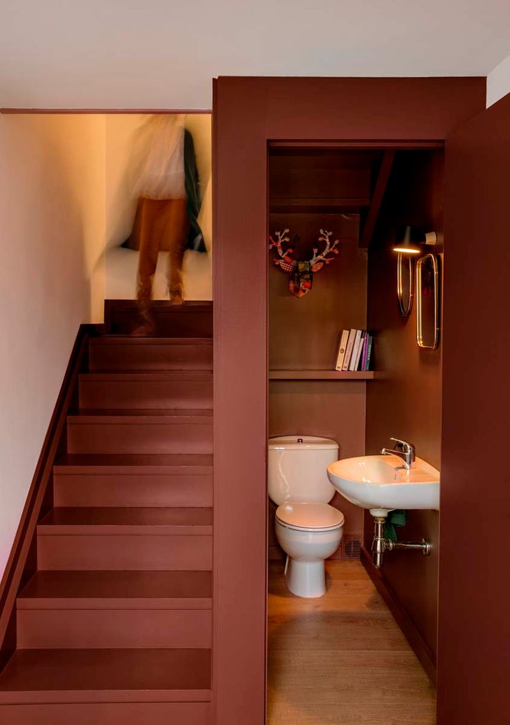 Bathroom Storage Ideas Inspiration Small Rustic Bathroom Ideas, Under Stairs Space, Small Rustic Bathroom, Under Stairs Storage Ideas, Stairs Storage Ideas, Space Under Stairs, Bathroom Layout Ideas, Small Downstairs Toilet, Under Stairs Storage