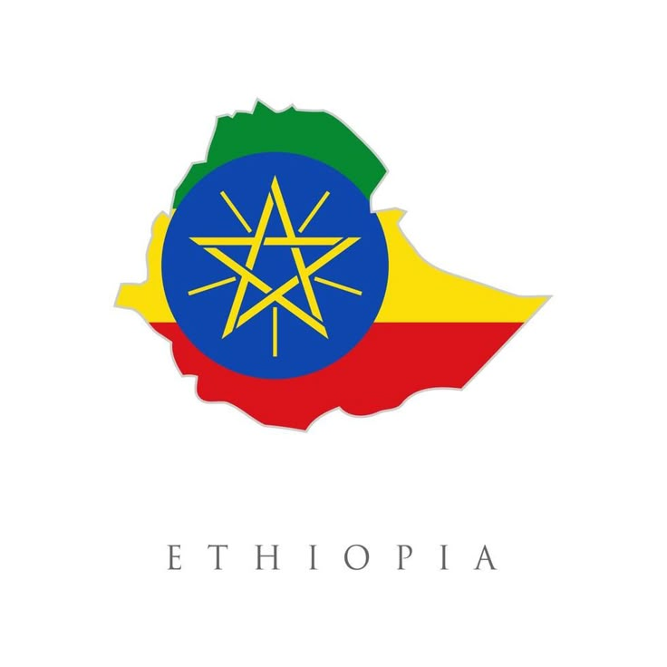 the ethiopian flag is on top of a map with an image of a star in the middle