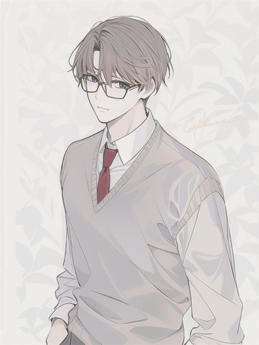 an anime character with glasses and a tie