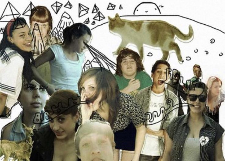 a collage of people with cats and dogs on them