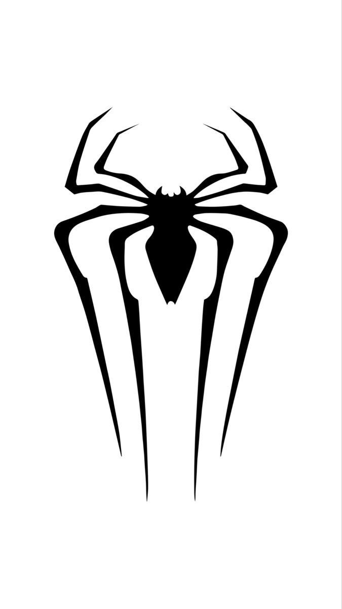 a black and white drawing of a spiderman's head on a white background