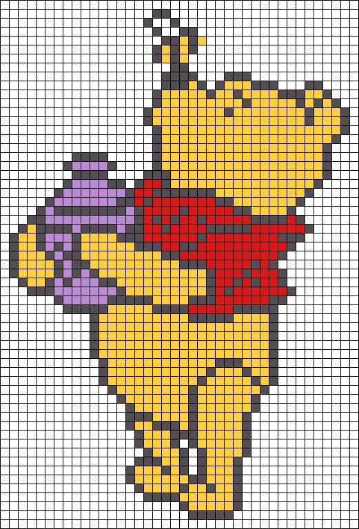 a cross stitch pattern with winnie the pooh