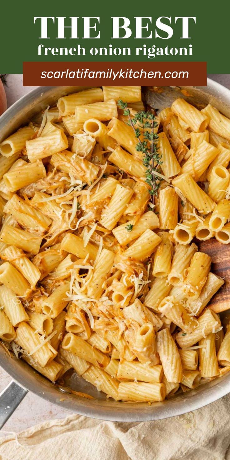 a pan filled with pasta and parmesan cheese