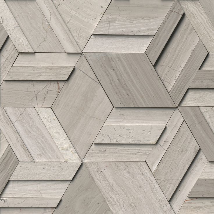 an image of a wall made out of marble blocks and hexagonals in grey tones