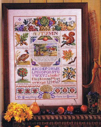 the autumn sampler cross stitch pattern