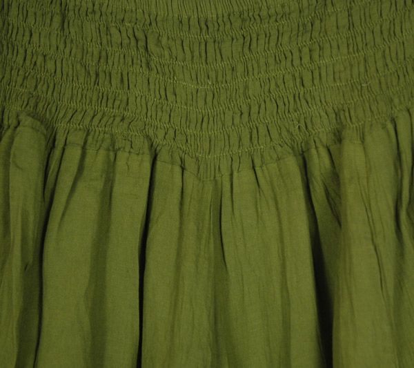 Green Cotton Wide-leg Harem Pants, Green Cotton Wide Leg Pants With Elastic Waistband, Green Cotton Wide Leg Pants For Summer, Green Stretch Cotton Wide Leg Pants, Green Harem Pants With Elastic Waistband For Spring, Spring Green Harem Pants With Elastic Waistband, Green Cotton Harem Pants With Elastic Waistband, Green Stretch Cotton Harem Pants, Green Clothing