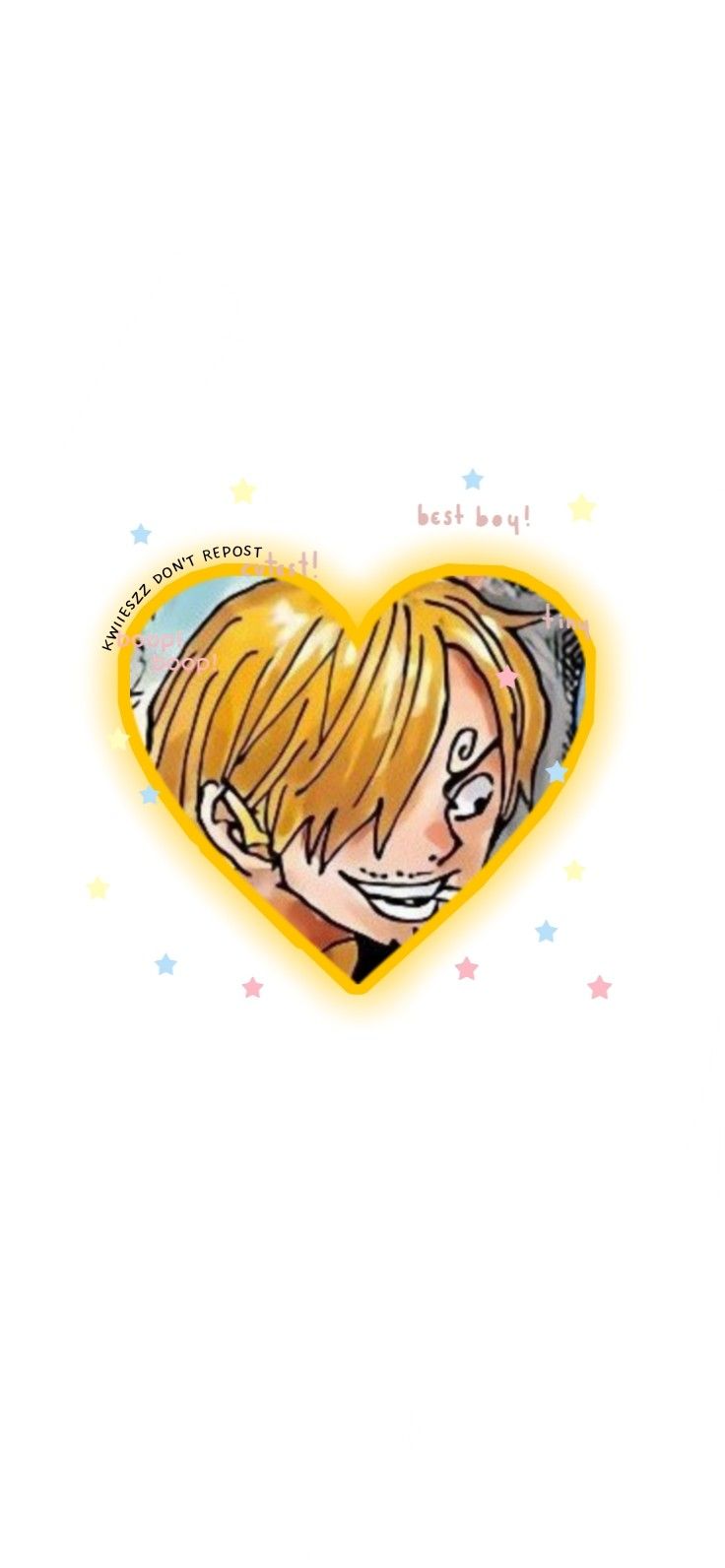 a yellow heart shaped pin with an image of a boy