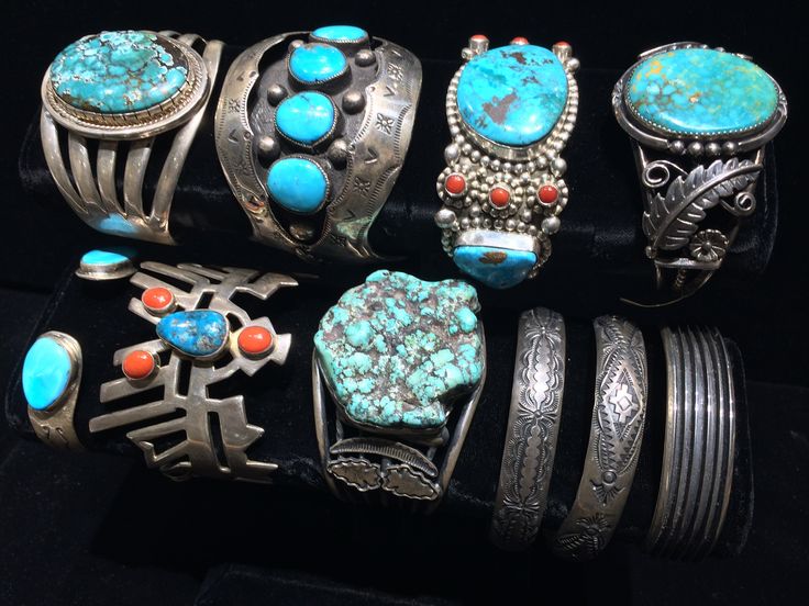 "REDUCED - This listing is just for the one cuff that appears alone in the 1st picture & the last 4 pictures... The others are also available in my shop in the section titled \"Fine Jewelry\". Please have a look... Awesome really unusual old vintage sculptural sterling silver & multi-stone, bezel set, good American turquoise & really good coral, open cuff... 1970's... abstract art... may be an Indian thunderbird design... by Jim Foster... One of a kind! Stamps include: Foster, sterli Bright Summer Acrylic Nails, Vintage Turquoise Jewelry, Turquoise Jewelry Native American, American Indian Jewelry, Santa Fe Nm, Turquoise Cuff, Coral Turquoise, Vintage Turquoise, Sterling Silver Cuff