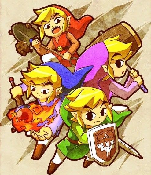 the legend of zelda characters are depicted in this drawing