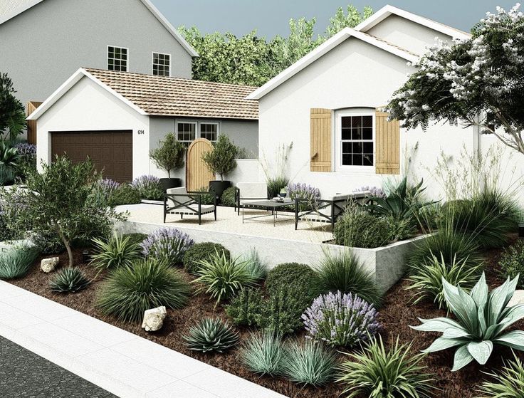 an artist's rendering of a house with landscaping