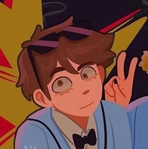 a boy in a blue shirt and bow tie making the v sign with his hand